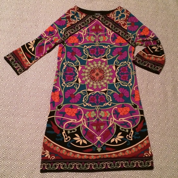 Nicole Miller Colorful Pattern Tunic Smock Dress