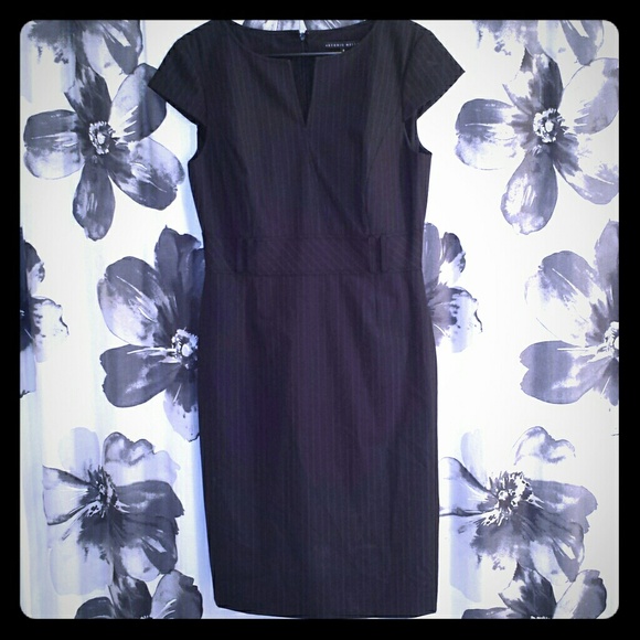 Pinstripe Black Pencil Dress