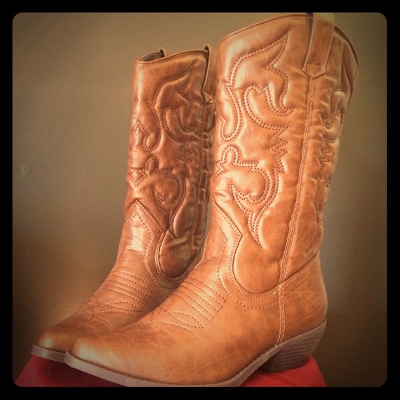 Brown cowboy boots