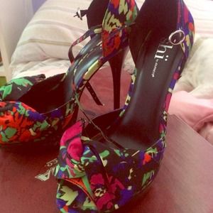 Floral high heels