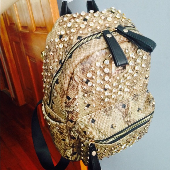 Crystal studded backpack