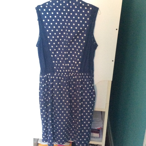 Blue and white polka dot dress - Picture 2 of 2