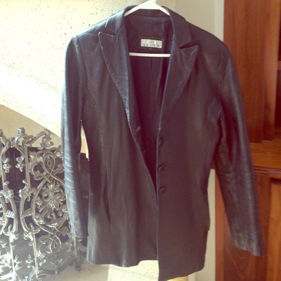Black women's leather jacket