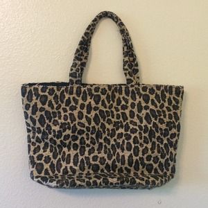 leopard beach bag