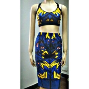 *SOLD* 2 pc Bodycon Bralette and Skirt set