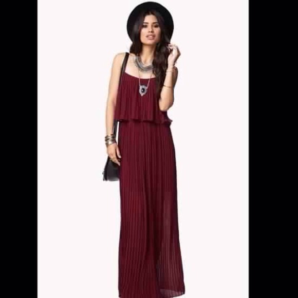 Maroon maxi dress