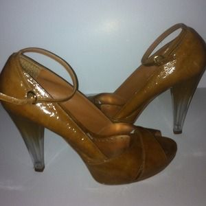 BCBG ankle strap peep toe heel