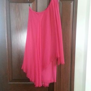 Cherry red shiffon dress