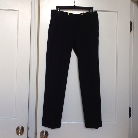 Tory burch slim navy cotton cropped trousers.