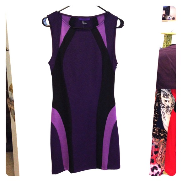 Magenta and purple paneled dress flattering fit