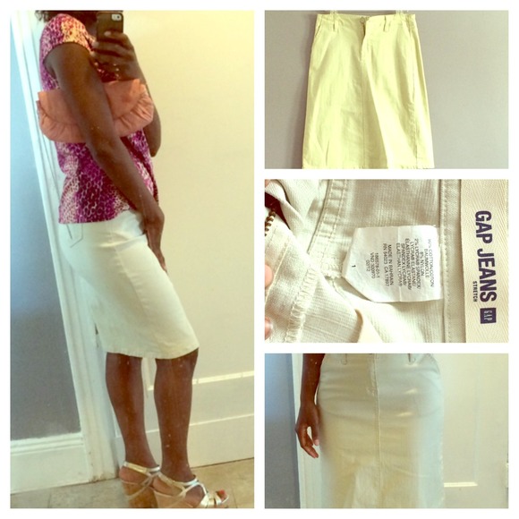 Gap Jean Denim Skirt - Cream