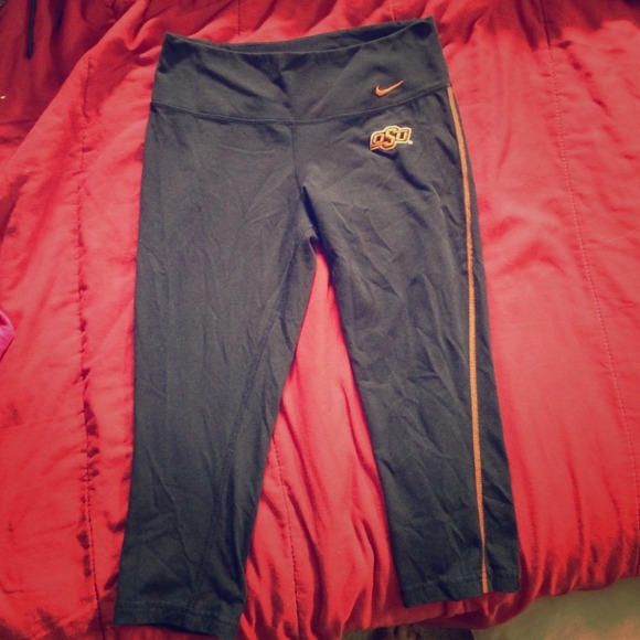Grey & Orange Nike Dri-Fit OSU workout capris