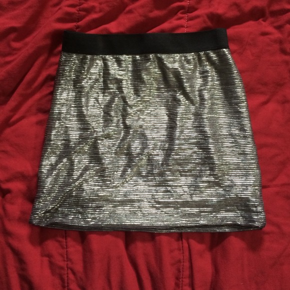 Silver skirt with black waistband