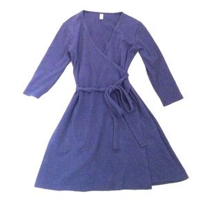 Navy cotton wrap dress