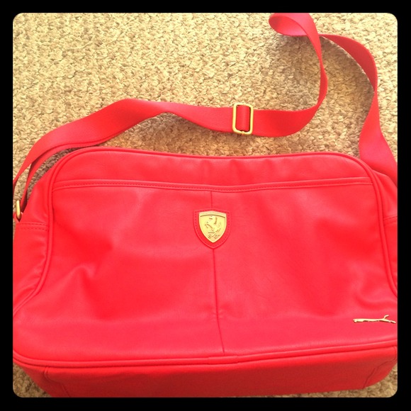 Red leatherette bag
