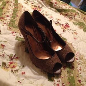 Brown high heels