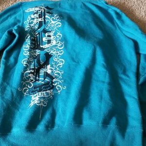 Teal fox racing hoodie