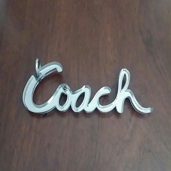 Coach Silver Script Hang Tag