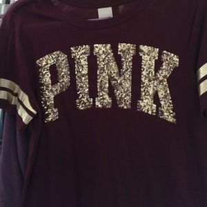 Burgundy pink shirt!