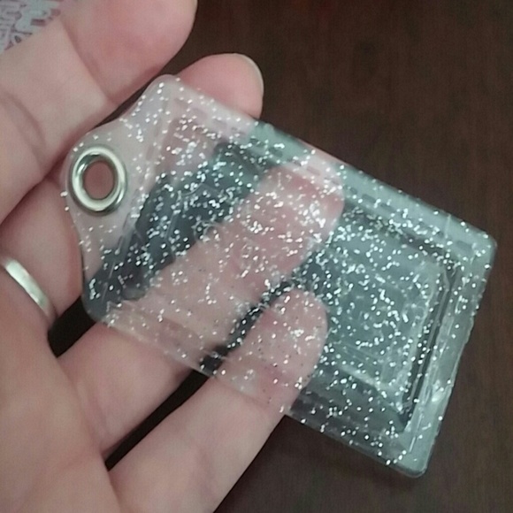 Coach Silver Glitter Extra Large Hang Tag
