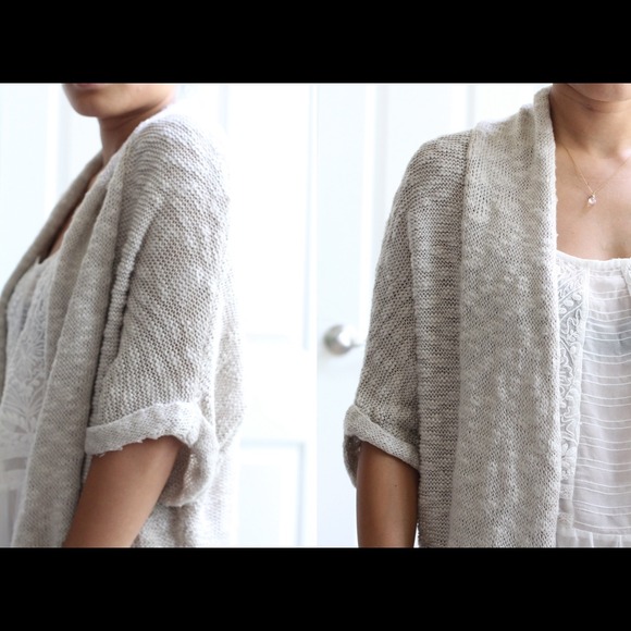 Jackets & Blazers - F21 open knit cardigan oatmeal