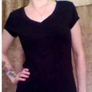 Black cap sleeve t-shirt