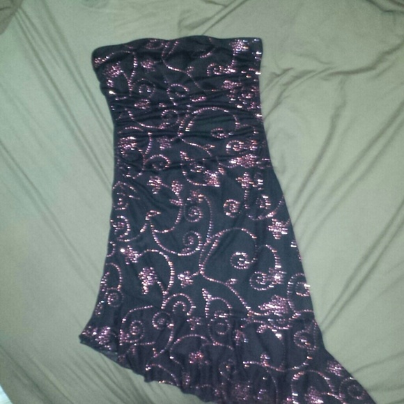 Black with pink glitter dress