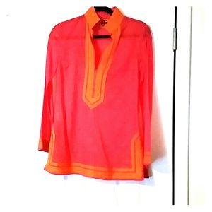 Tory Burch pink long sleeve shirt