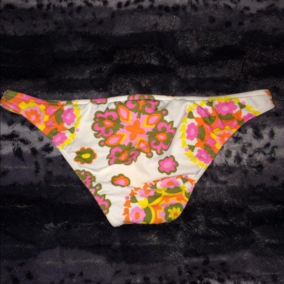 Rocky Swimsuit Bikini Bottoms Pink Orange Vintage