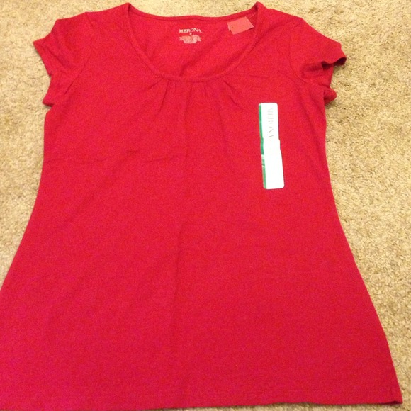Merona red scoop neck