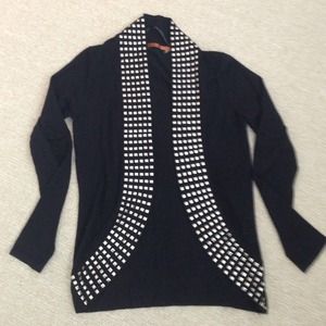 Black cardigan with silver embellishments