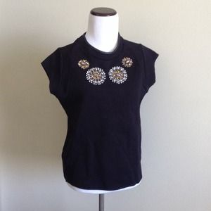 Zara sleeveless black top with rhinestones.
