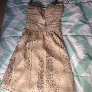 Gold strapless homecoming dress