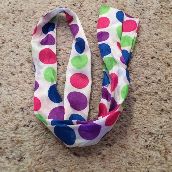 Small colorful pokadot scarf or hair piece