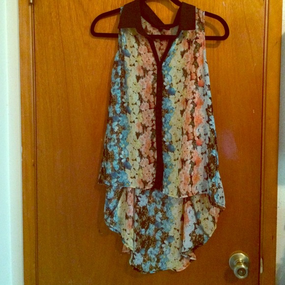 Chiffon shirt with floral print
