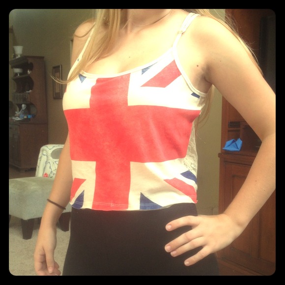 UK Flag Lace Crop Top