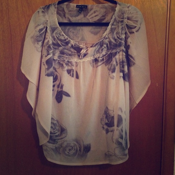 Light pink with rose chiffon shirt