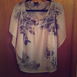 Light pink with rose chiffon shirt