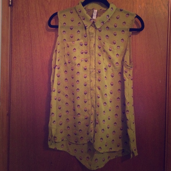 Lime green chiffon shirt