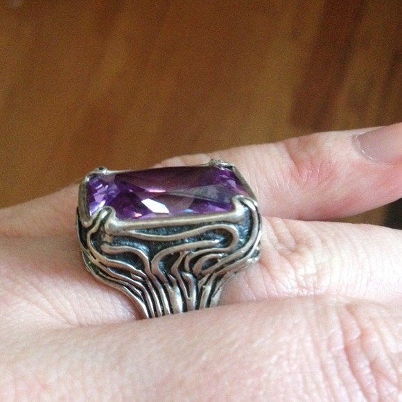 Silpada sterling silver and purple stone ring