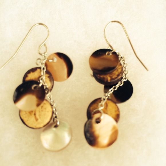 Wood/Mixed Media Disk Earrings