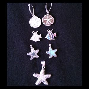 Sterling Silver Earring Set + Starfish Pendant