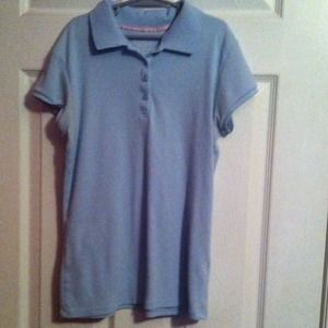 Baby blue polo top short sleeve tops