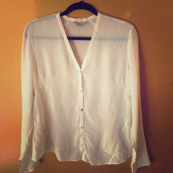 Helmut Lang shear button down blouse.