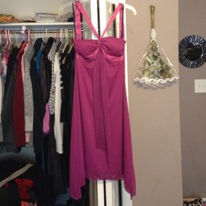 Purple halter-top dress
