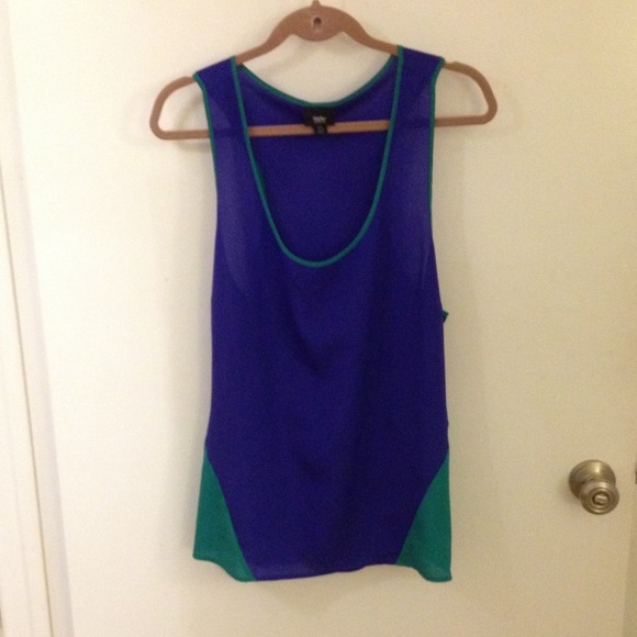 Mossimo Blue/Green Racerback Tank - Picture 3 of 4
