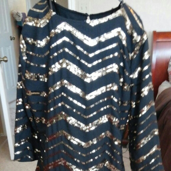 Elegant Black with gold beaded dress