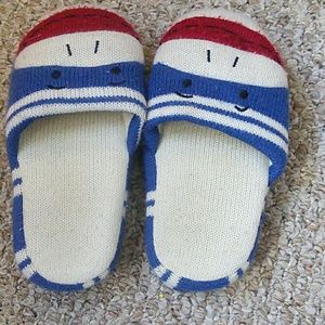 Blue monkey slippers