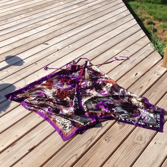 Boho butterfly print silken handkerchief dress