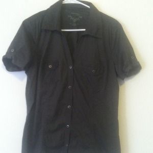 Army green button down t shirt